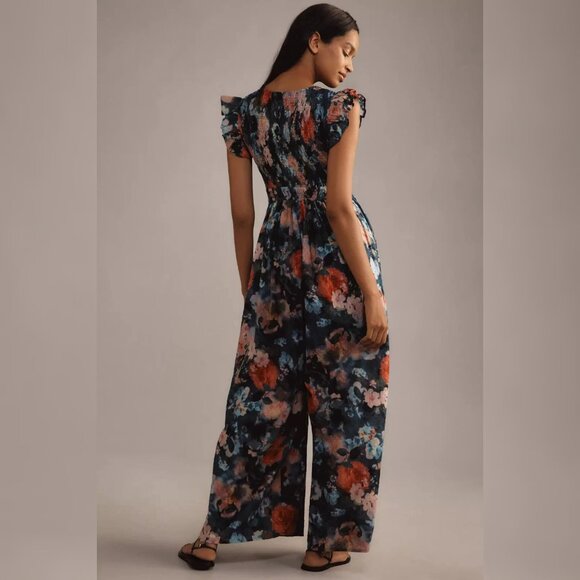 Anthropologie The Peregrine Jumpsuit M Women Casual Printed Wide Legs NEW 40469 - Picture 2 of 4